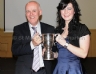 Mary Francis Doherty presents the Dan Doherty Memorial Cup for Club Person of the year to Pat Hasson.